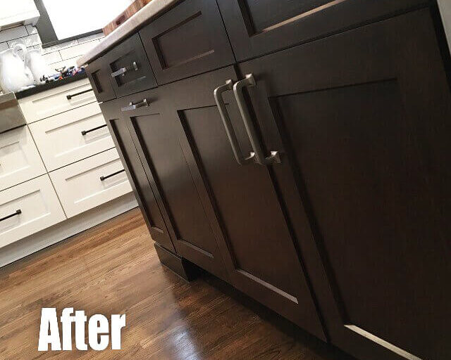 Wooden cabinets after staining